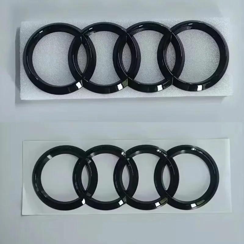 Логотип с 4 кольцами ABS Серебристый/Черный Решетка переднего капота автомобиля Наклейка-значок на задний багажник Для Audi A3 A4 A5 A6 A7 Q2 Q3 Q5 Q8 TT