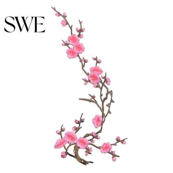 Floral Lace Applique for Clothing Cherry Blossom Patches Clothing, Vintage Plum Sewing Patches, Iron on Personalized DIY Supplies Appliques