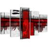 Five Piece Picture Canvas Print Abstract White Red