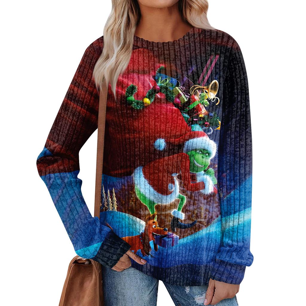 Женский принт Легкий Топ с круглым вырезом из матового хлопка