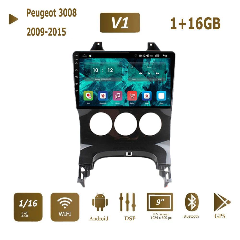 Android 2 Din Car Multimedia Player For Peugeot 3008 2009-2015 Head Unit Stereo Carplay GPS Navigation BT WIFI