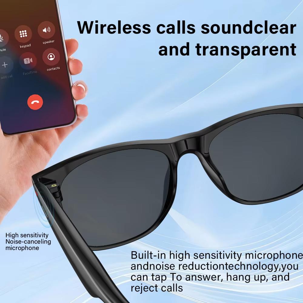 Умные солнцезащитные очки с защитой от синего света, Bluetooth-гарнитура, пульт дистанционного управления, камера, воспроизведение музыки, защита от УФ-излучения, умные очки