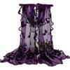 Women Chiffon Neck Scarf Flower Peacock Embroidered Lace Scarf Femmes Silk Long Soft Elegant Shawl New Spring Muffler Scarves
