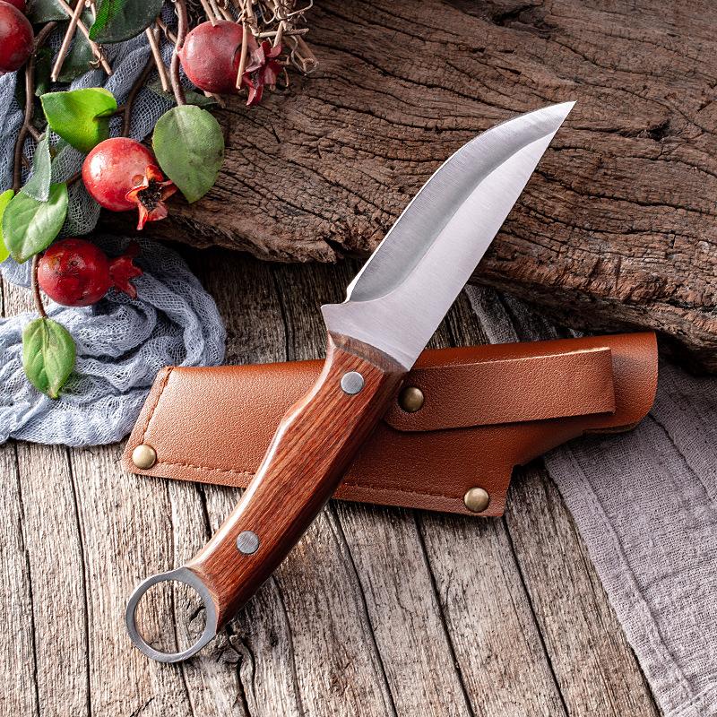 Нож для костей из нержавеющей стали Нож мясника Кухонный нож для мяса Открытый походный нож