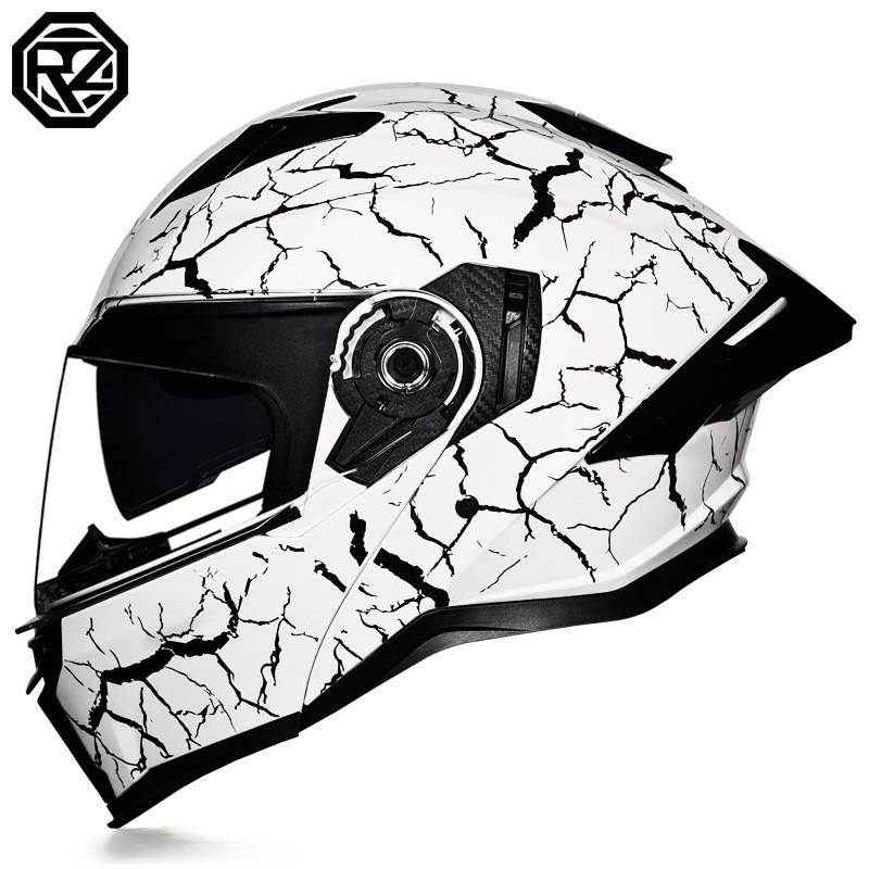 DOT ECE Certified Full Face Motorcycle Helmet Men Women ABS Shell Flip-Up Visor All-Season Use