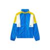 Logo Embroidered Color Block Adjustable Drawstring Hooded Casual Sports Jacket Men Jacket Blue AQ1890-403