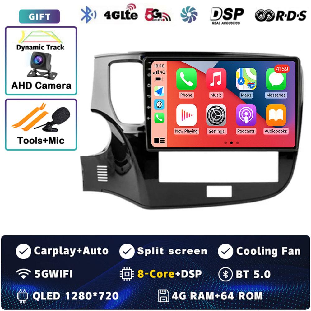 Android 14 Carplay Car Radio для Mitsubishi Outlander 3 III GF0W GG0W 2018 - 2022 Мультимедийный видеоплеер Навигация GPS Стерео