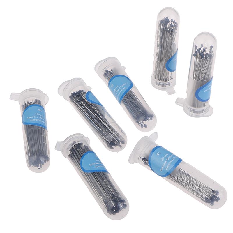100шт булавки для насекомых образец иглы из нержавеющей стали для школьной лаборатории энтомологии
