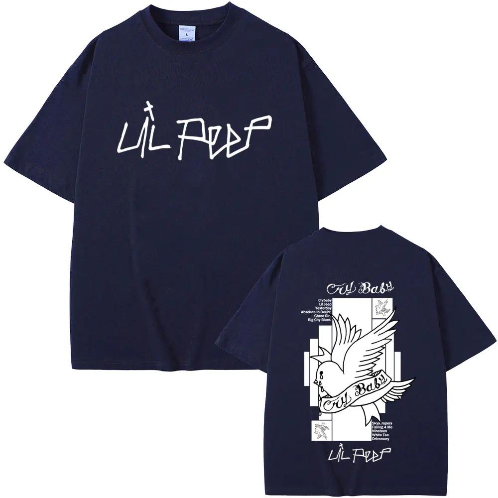 Lil Peep Crybaby Графическая футболка Эмо-рэп Мерч Хип-хоп Винтажная Оверсайз Унисекс Хлопок Удобная Модная Футболки для Женщин и Мужчин