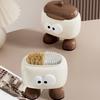 Toothpick Dispenser Pen Holder Cartoon Design Multifunction 2 Grids Covered Tooth Pick Holder Desktop Storage Box