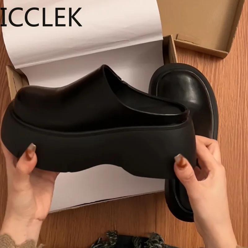 Модные женские туфли-лодочки на платформе Модные элегантные туфли-лодочки на толстой подошве Женские повседневные босоножки в уличном стиле