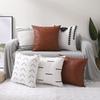 New Leather and Cotton Canvas Tassel Pillowcase Six-piece Sofa Decorative Pillowcase Set