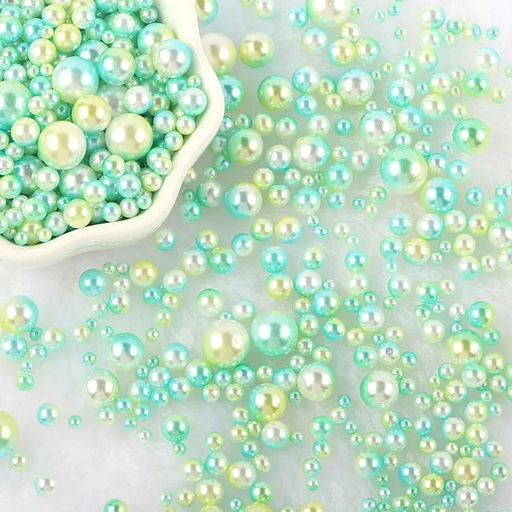 Разноцветные бусины из АБС-пластика без отверстий, имитация жемчуга, россыпные бусины для нейл-арта, DIY-поделок, украшения для скрапбукинга