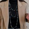 Bohemia Glass Beads Necklace Rainbow Chokers Necklace Strand Sweater Chain  For Women Female