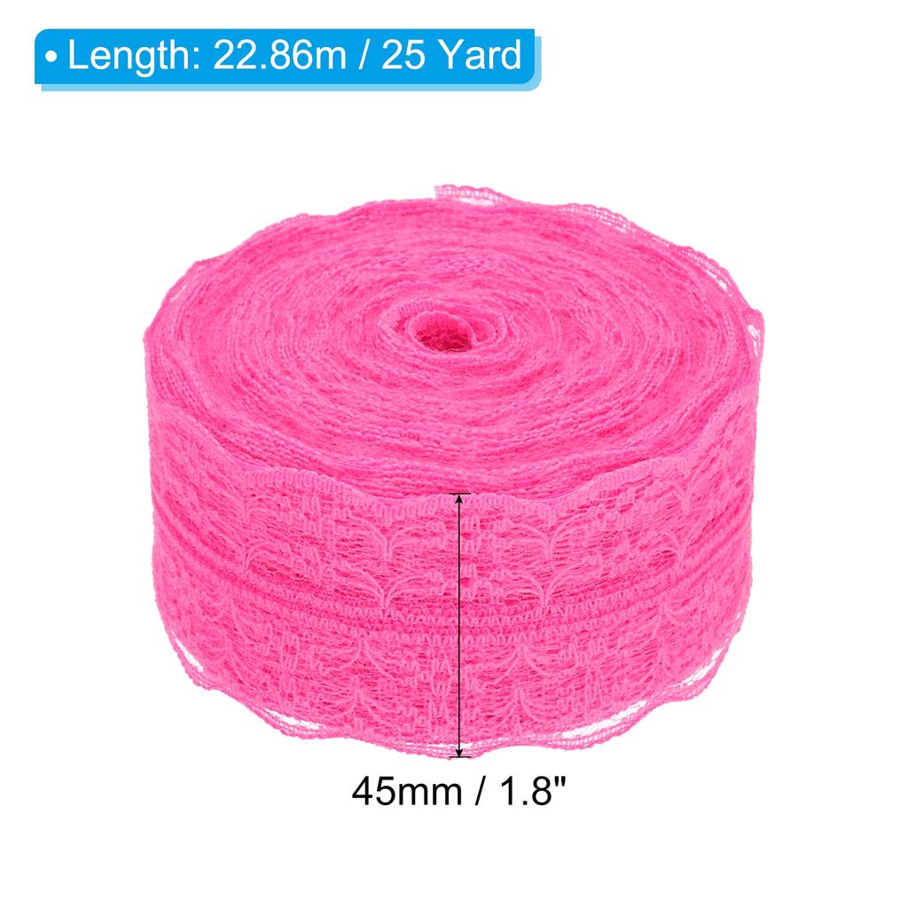 Lace Trim Ribbon Non-stretch Lace Sewing Roll Gift Package Floral Wrapping for Party Home Decor Dress Craft 1.8 Inch x 25 Yards