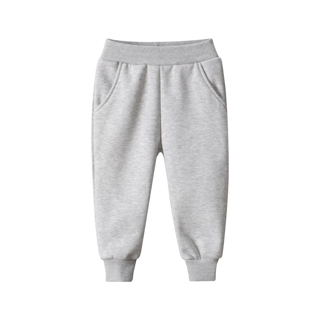 Winter Boys And Girls  Solid Color Sports Pants Long Pants