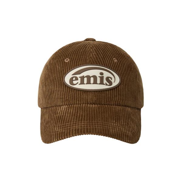 EMIS Rubber Patch Corduroy Ball Cap (Green, Pink, Ash Blue, Beige, Brown, Navy, Black)