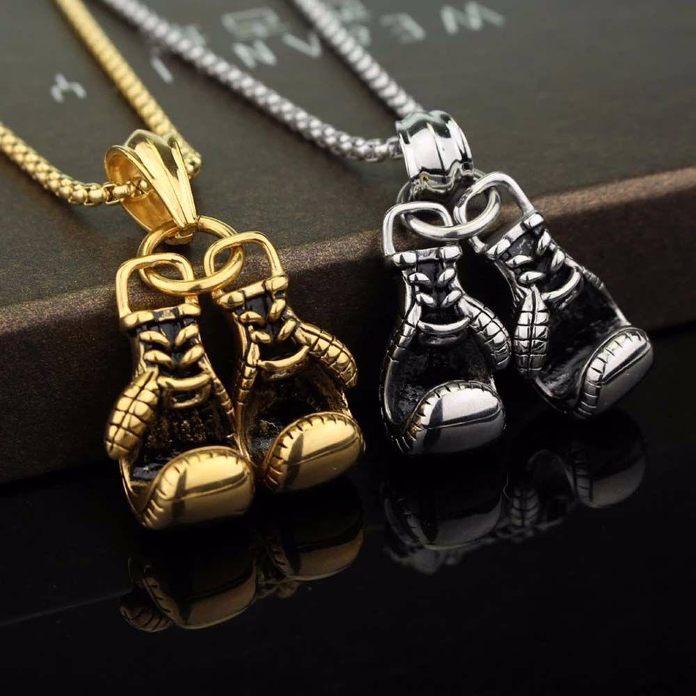 Boxing Necklace Metal Boxing Gloves Car Interior Ornaments Rear View Mirror Hanging Car Pendant