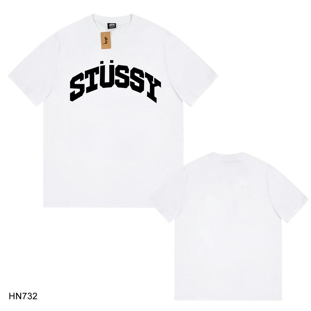 Stussy Летняя новая футболка из высококачественного хлопка с круглым вырезом для мужчин и женщин 2025 года, классический логотип с новым рисунком, парная футболка