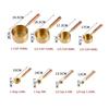 Stainless Steel Measuring Spoon Cup Wooden Handle Measuring Cup Coffee Beans Spoon Milk Powder Scoop Baking Tool Kitchen Gadgets
