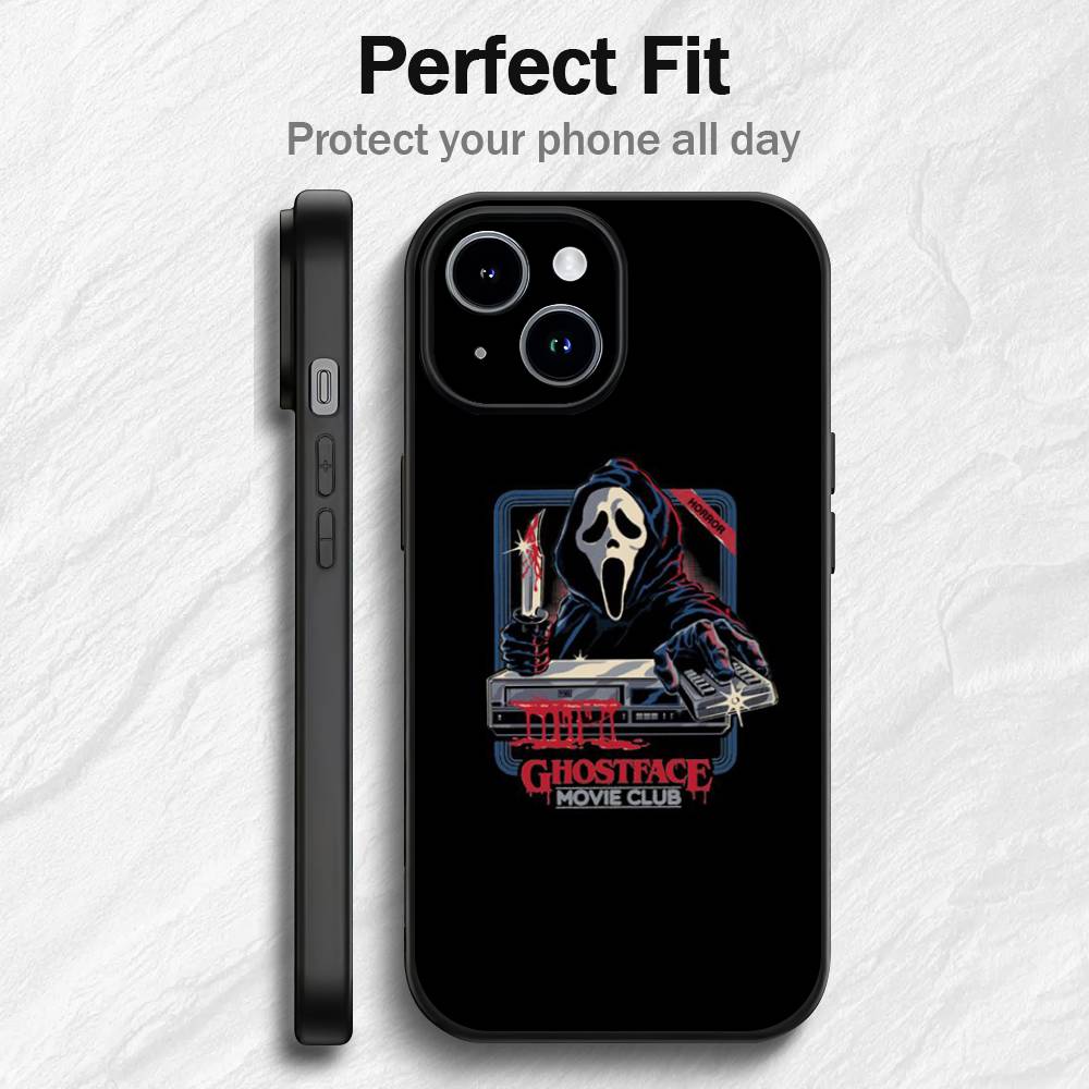 Ghost Face S-Scream Movie Phone Case For iPhone 17 16 15 14 13 12 PRO MAX PLUS Mini TPU Soft to Skin-friendly case