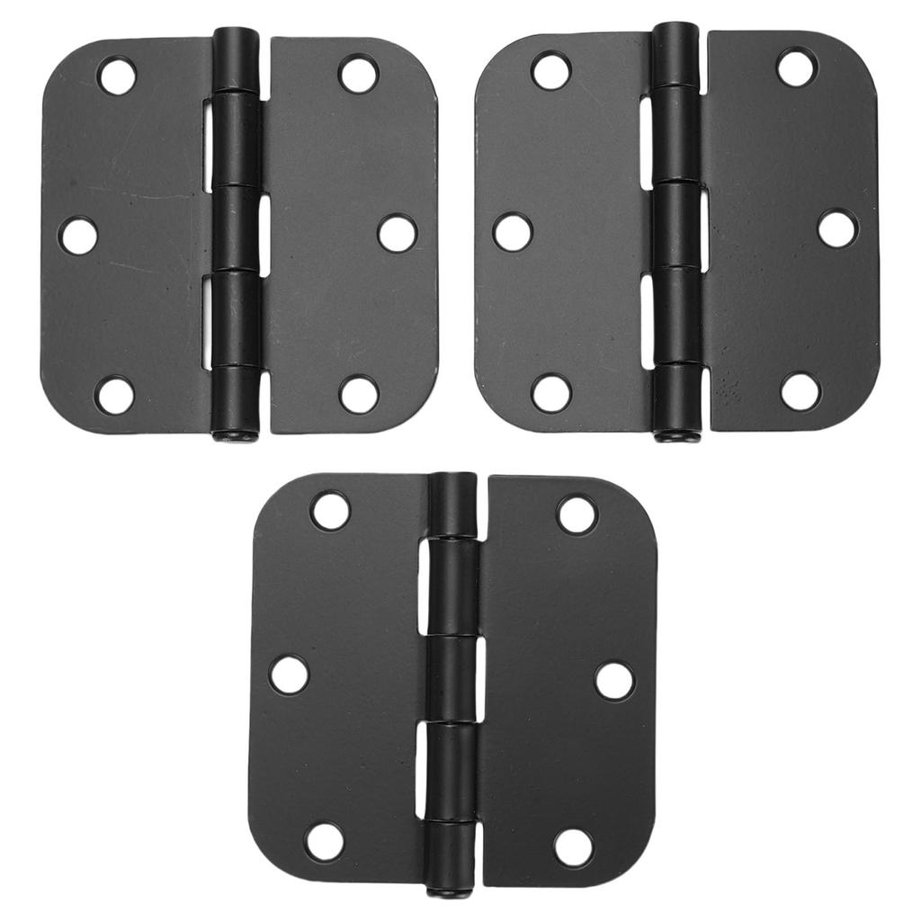 Закругленные дверные петли 3,5 дюйма радиусом 5/8 матово-черные петли для наружных и внутренних дверей для дверей офиса