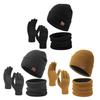 Yousheng 3 шт./комплект шапка шарф перчатки комплект толстая вязаная теплая шапка сенсорный экран перчатки эластичная защита ушей ветрозащитный зимний открытый велоспорт лыжный купол