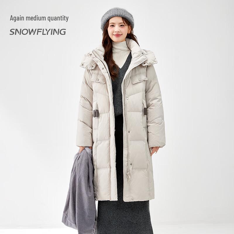 SNOWFLYING Женский пуховик средней длины с капюшоном