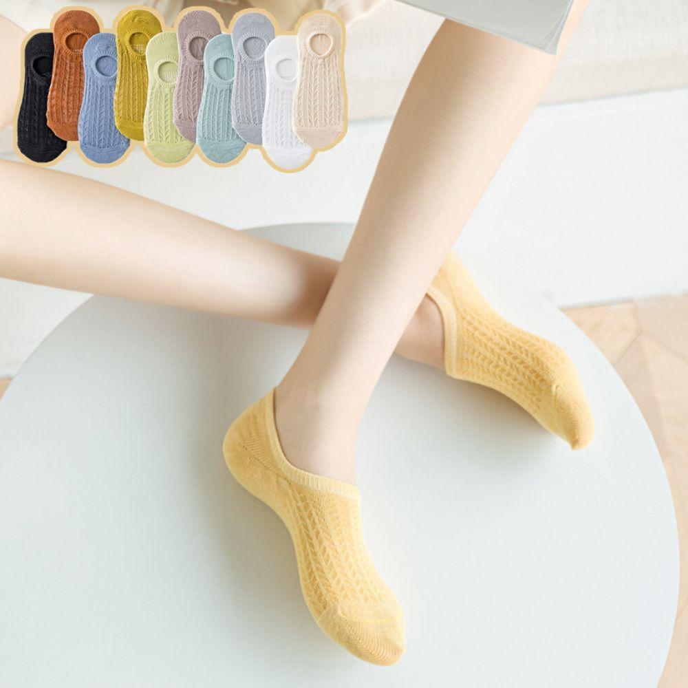 10Pairs Non Slip Invisible Boat Socks Thin Short Hosiery Casual Short Ankle Socks  Summer