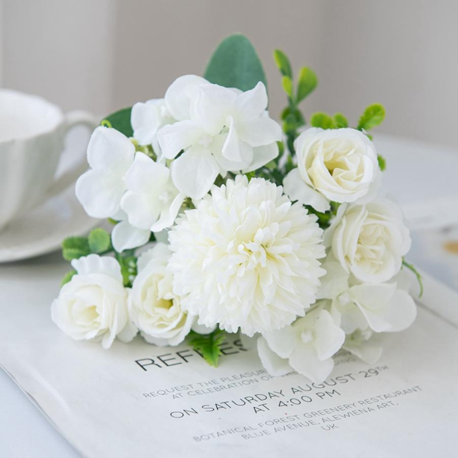 2/4pcs Artificial Rose chrysanthemum Silk Bouquet Flowers Bridal Wedding outdoor garden arch Decor Home Room Garland Accessories