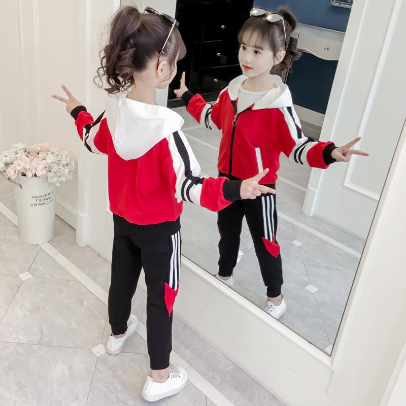 Спортивный костюм для девочек, детский спортивный костюм, модная одежда, детская спортивная одежда для девочек, повседневный корейский стиль