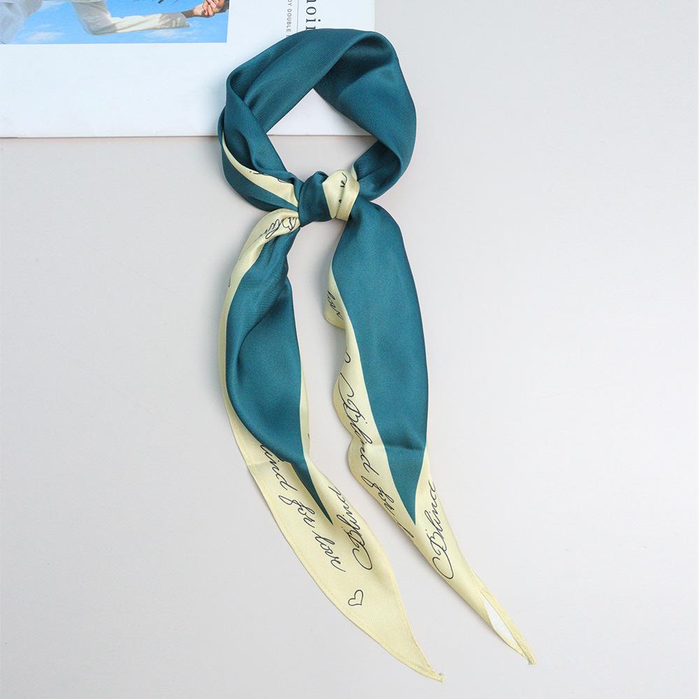 Spring new French literary and artistic simulation silk rhombus scarf imitation fragrant cloud yarn silk scarf women's French elegant small floating b