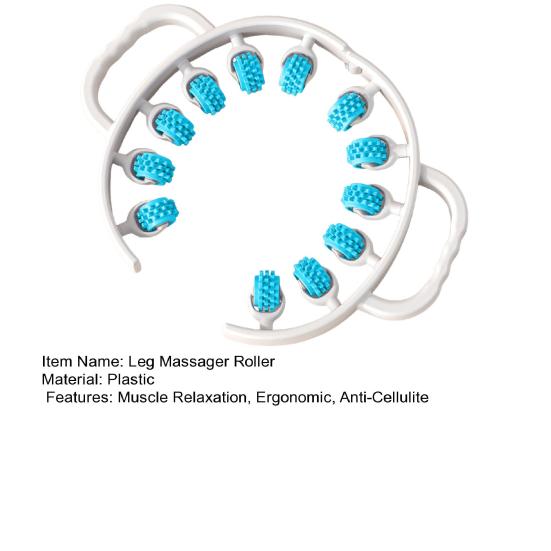 Leg Massage Roller Anti-Cellulite Lymphatic Drainage Deep Tissue Therapy Thighs Arm Back Shoulder Muscle Relaxation Massage Tool with 12 Rollers