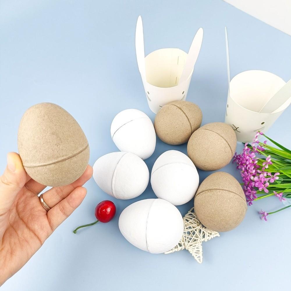 Adorable Easter Paper Eggs Unpainted Craft Paper Pulp Egg DIY Easter Eggs  Kids Handmade Toys