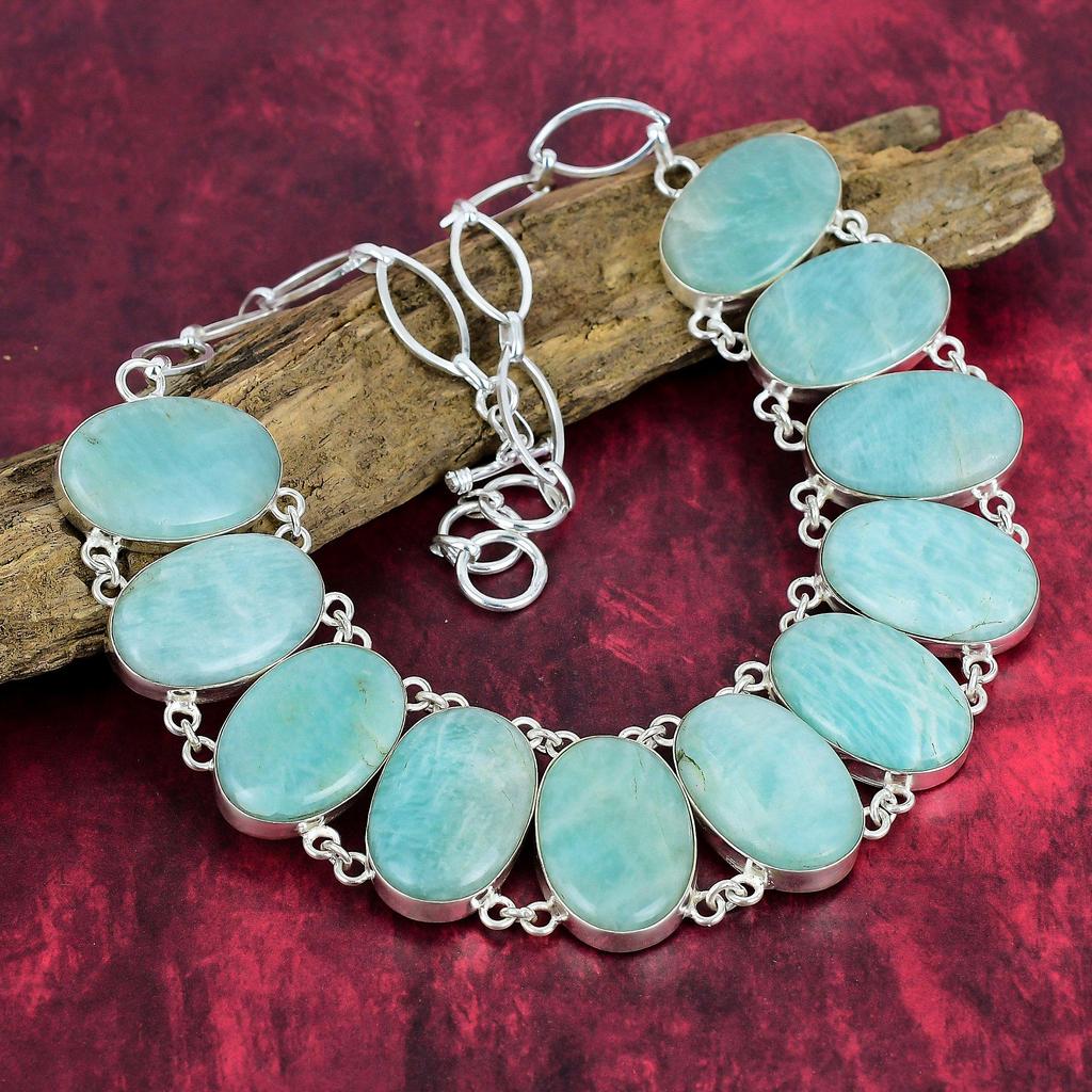 Beauteous Amazonite Gemstone Jewelry, Handmade Bracelet & Necklace Jewelry Set, 925 Solid Sterling Sliver Jewelry For Thanksgiving