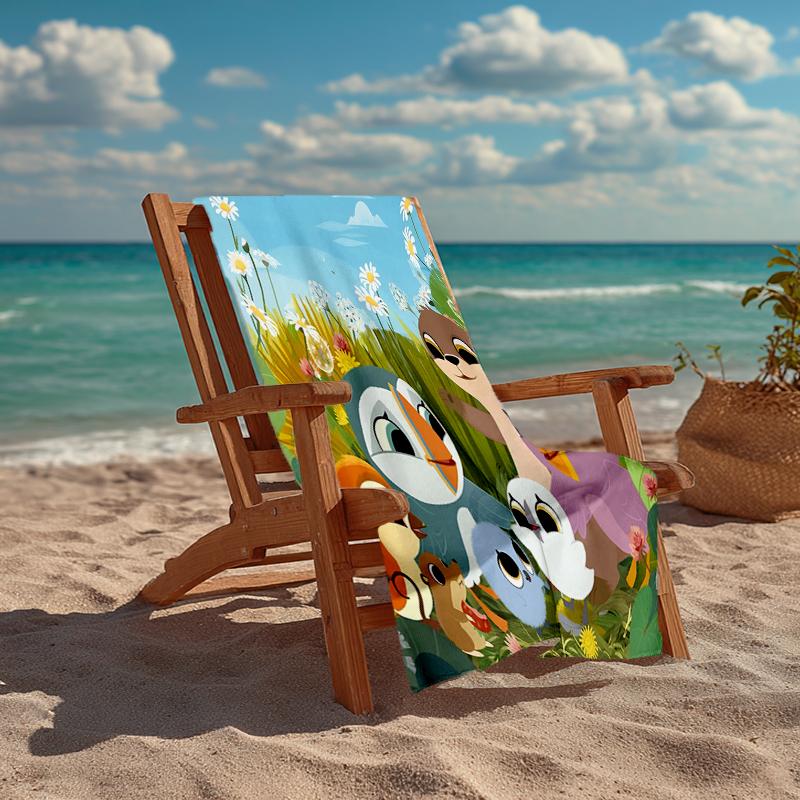 Ultra-Soft Beach Towel with puffin rock Theme,Ideal for Pool - Camping, Diving - Perfect Travel Essential, Vibrant Beach Towel.