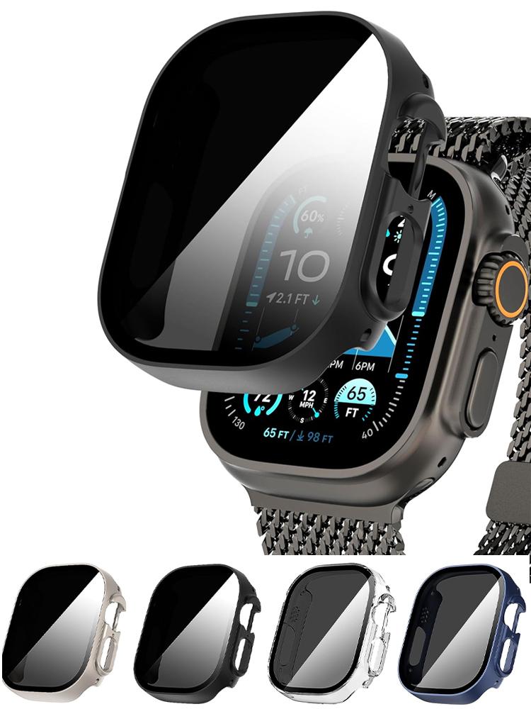 Защитная пленка для корпуса Apple Watch Ultra 2 3 49 мм аксессуары Антишпионское закаленное стекло ПК Бампер Чехол iWatch Серия Ultra 3 2