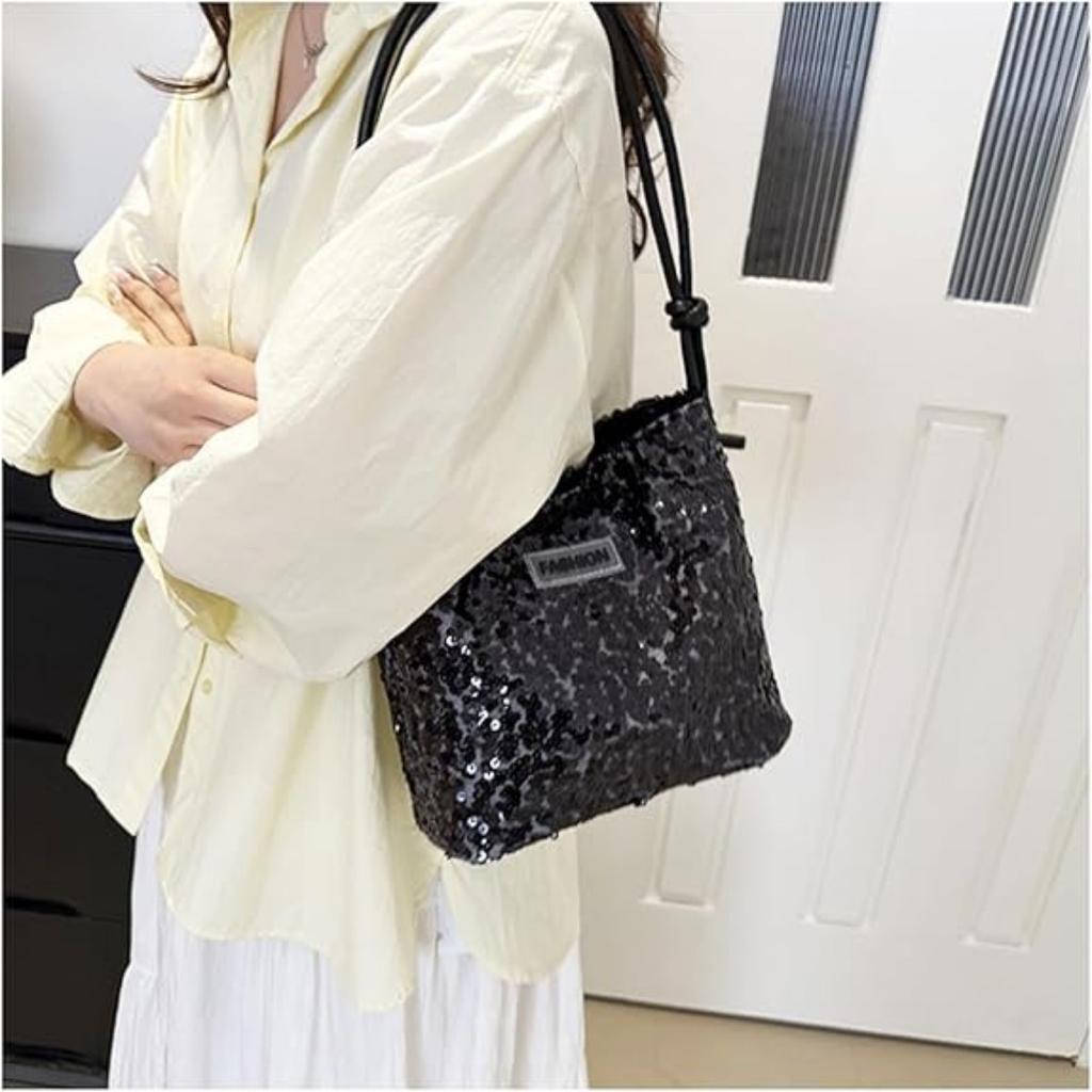 Tote Bag for Women, Sequin Handbag, Adjustable Shoulder Strap, Crossbody Bag for Wedding, Prom, Parties, Travel