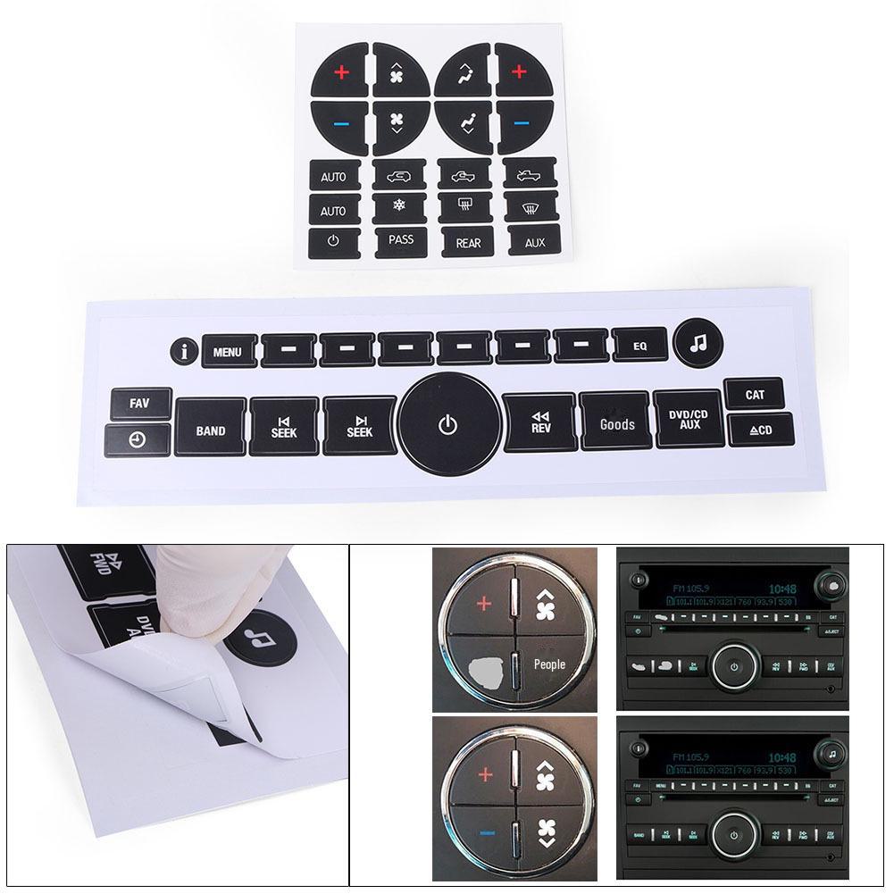 Наклейки для ремонта кнопок салона автомобиля для управления кондиционером, CD и радио