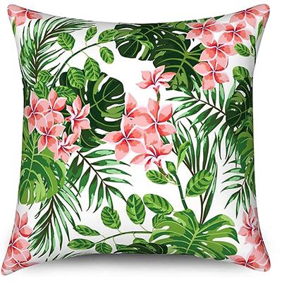 Hawaiian Pillowcase Parrot Tropical Plant Pillowcase Palm Leaf Pillowcase Cushion Cover Decorative Home Outdoor Courtyard