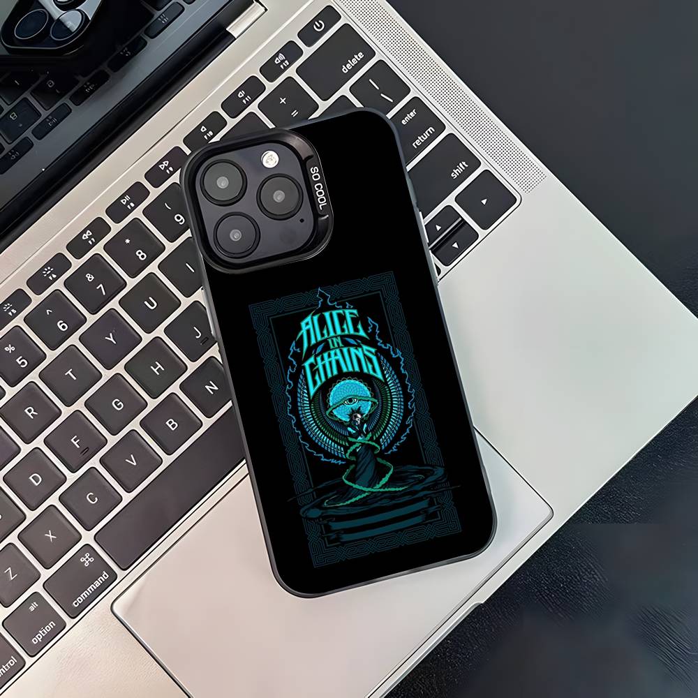 Band A-Alice in Chains Phone Case For iPhone 17,16,15,14,13,12,11,Pro,XS,Max,Plus,Mini,SE4,E Black Matte Shockproof Cover