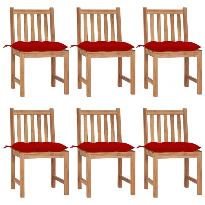 Day and Night - Day and Night Garden Chairs 6 Units Solid Teak Wood with Cushions