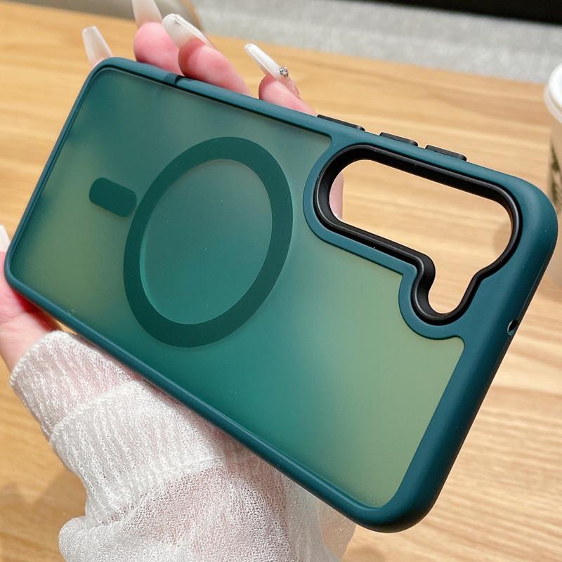 Магнитный матовый чехол для Samsung S23+, S24, S24Pro, S24Ultra и S22 — полупрозрачный, высококачественный дизайн