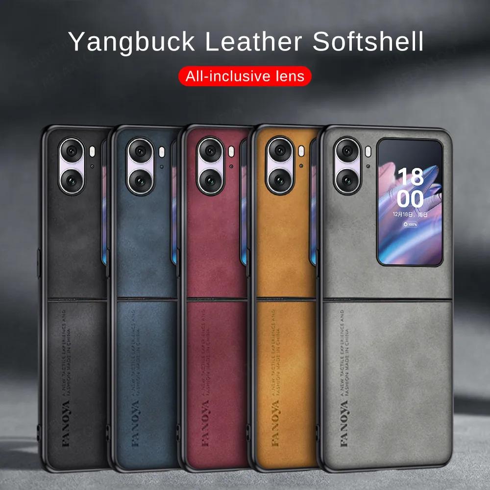 Lambskin Leather Case For OPPO Find N2 N3 Flip 5G FindN2 N3 Flip CPH2437 PGT110 Camera Shockproof Soft Bumper Cover Coque