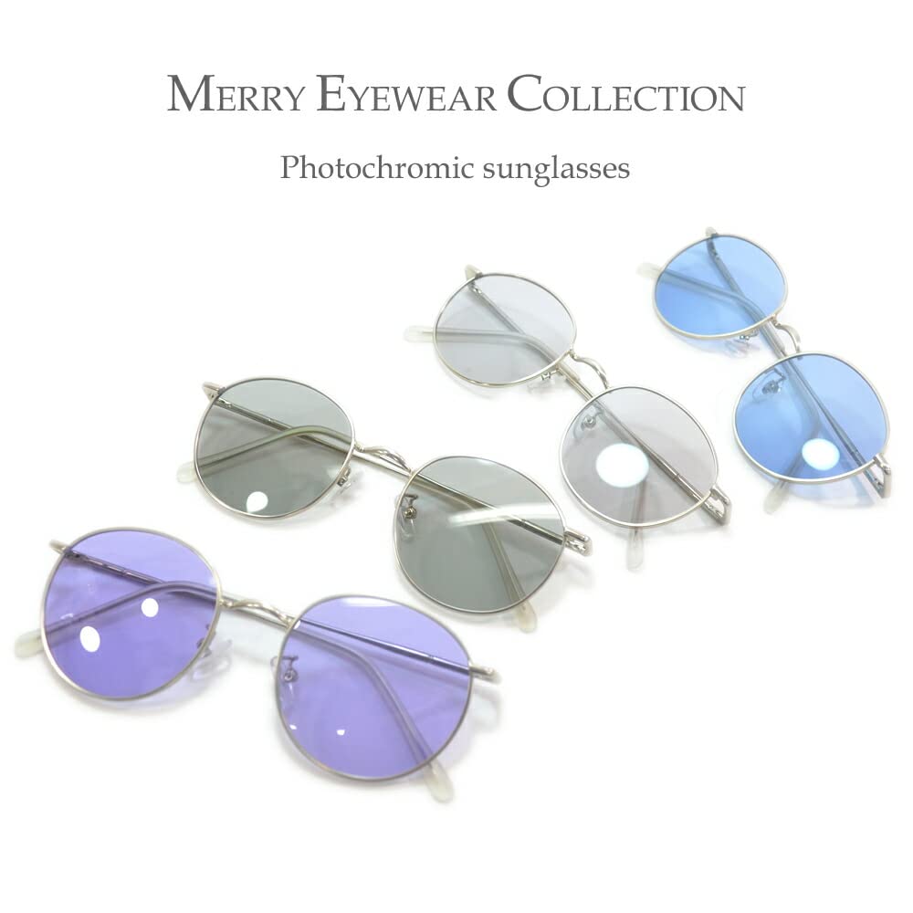MERRY PLEASURE Photochromic Polarized Sunglasses for and Other Fashion Boston Style Round Glasses with Lenses for Men and Fishing, Sports, Driving,