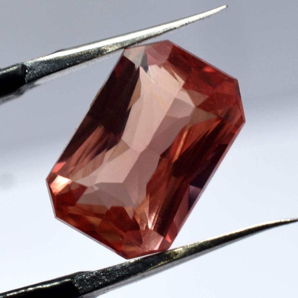 Natural Padparadscha Sapphire Emerald Cut 9.85 Ct Beautiful Certified Gemstone