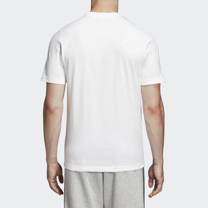 Adidas ESSENTIALS T Shirts Men's White Crew Neck Moderate Straight Fit DQ3056