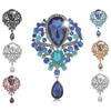 Lady Fashion Rhinestone Drop Pendant Brooch Pin Wedding Jewelry Gift Decor