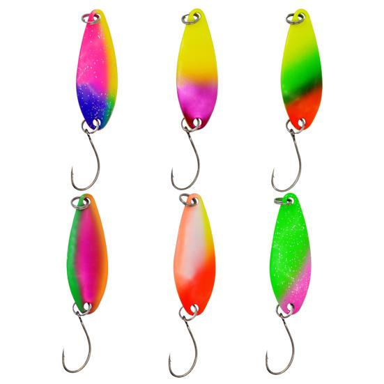 6 шт. 5 г/4 см цветные блестки универсальный острый крючок для любой воды увеличение скорости зацепа рыболовные блесны в форме ивового листа рыболовные аксессуары