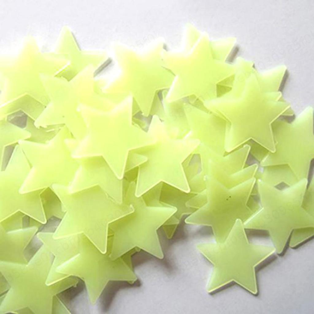 100 шт. светящиеся наклейки со звездами светятся в темноте флуоресцентные художественные съемные настенные украшения